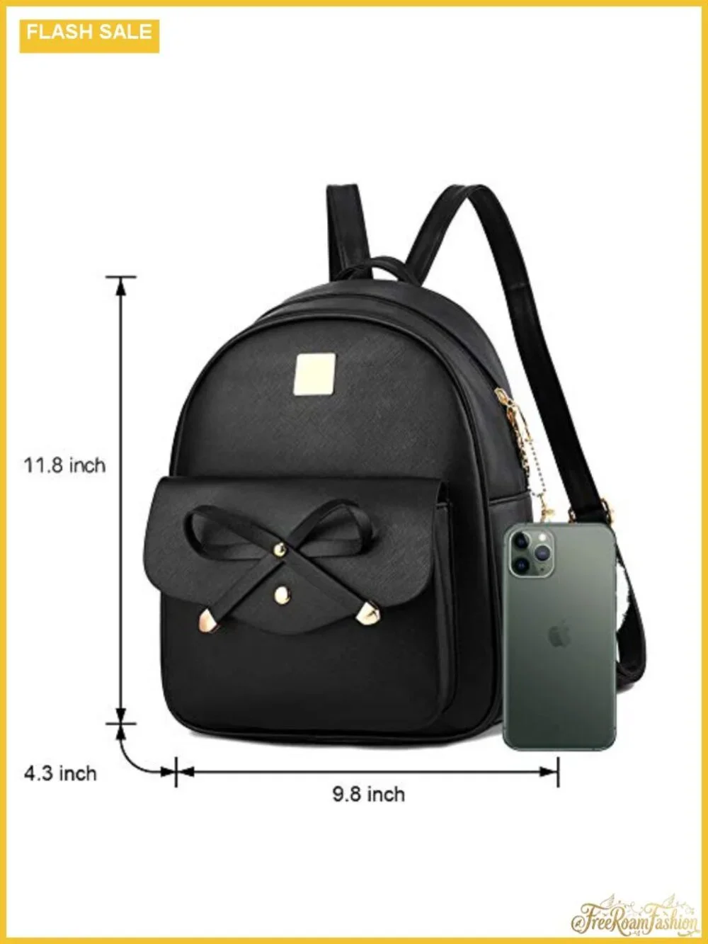 PU Leather Bowknot Fashion Backpack Women Rucksack Ladies Shoulder Bag 3-Piece